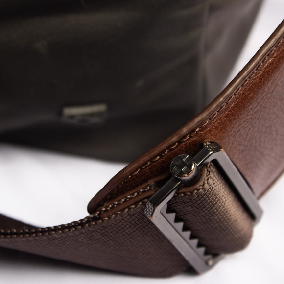 Designer Leather Duffle Bag | Nylon And Genuine Leather | Midsize Weekender - Picture 4 of 12